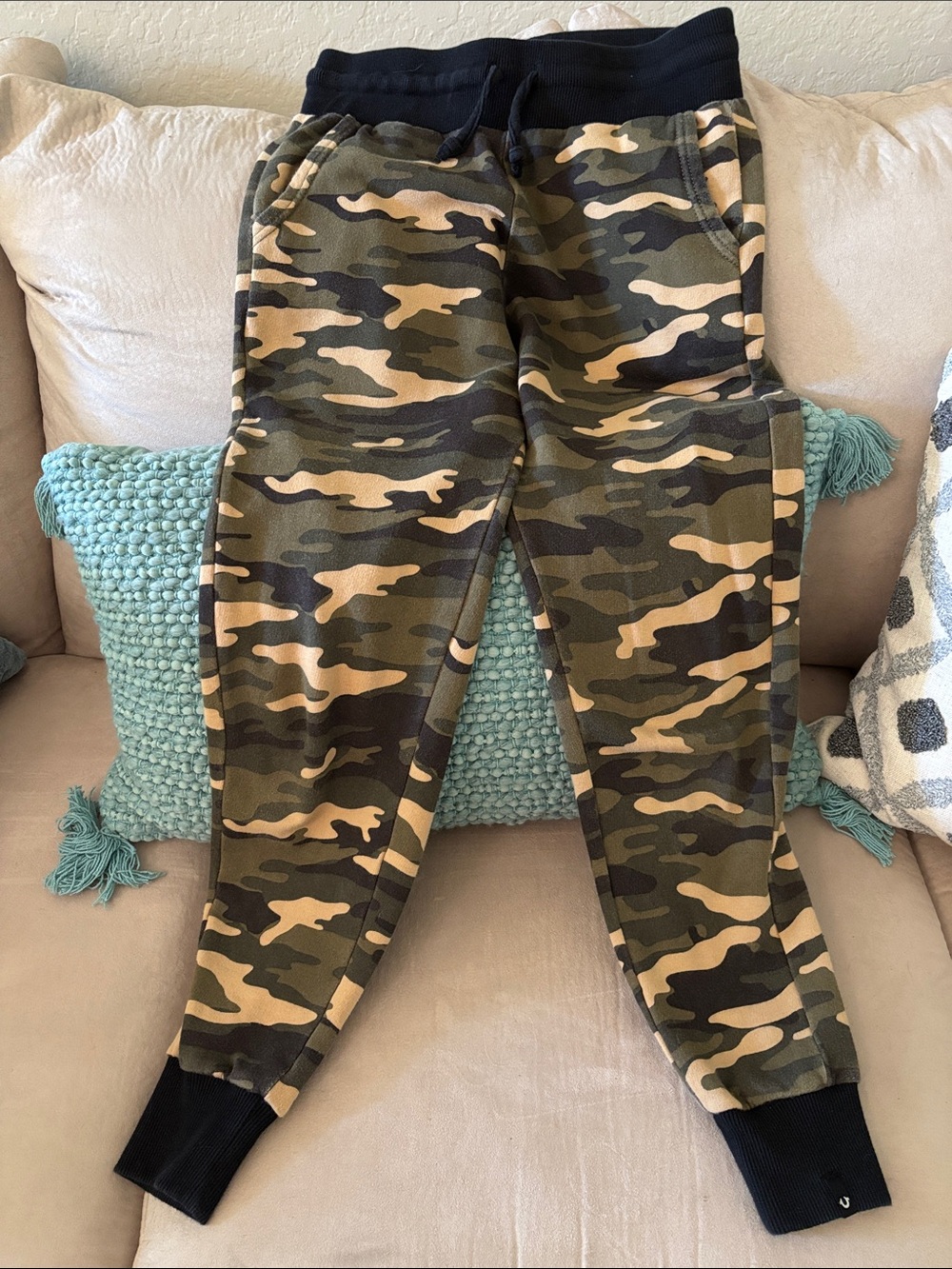 True Religion Camo Jogger Sweatpants - Green & Tan